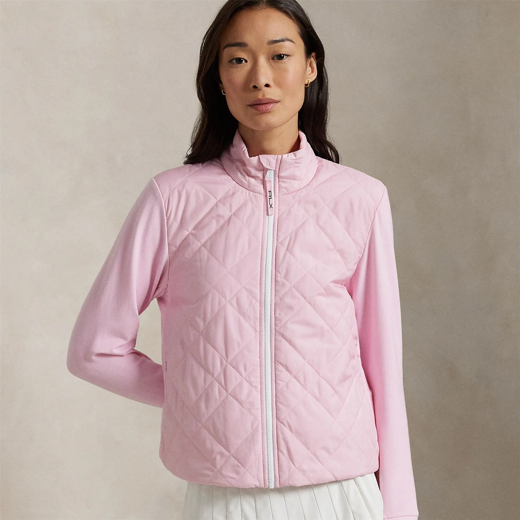 RLX Full Zip Cropped Tech Terry Jacket Garden Pink