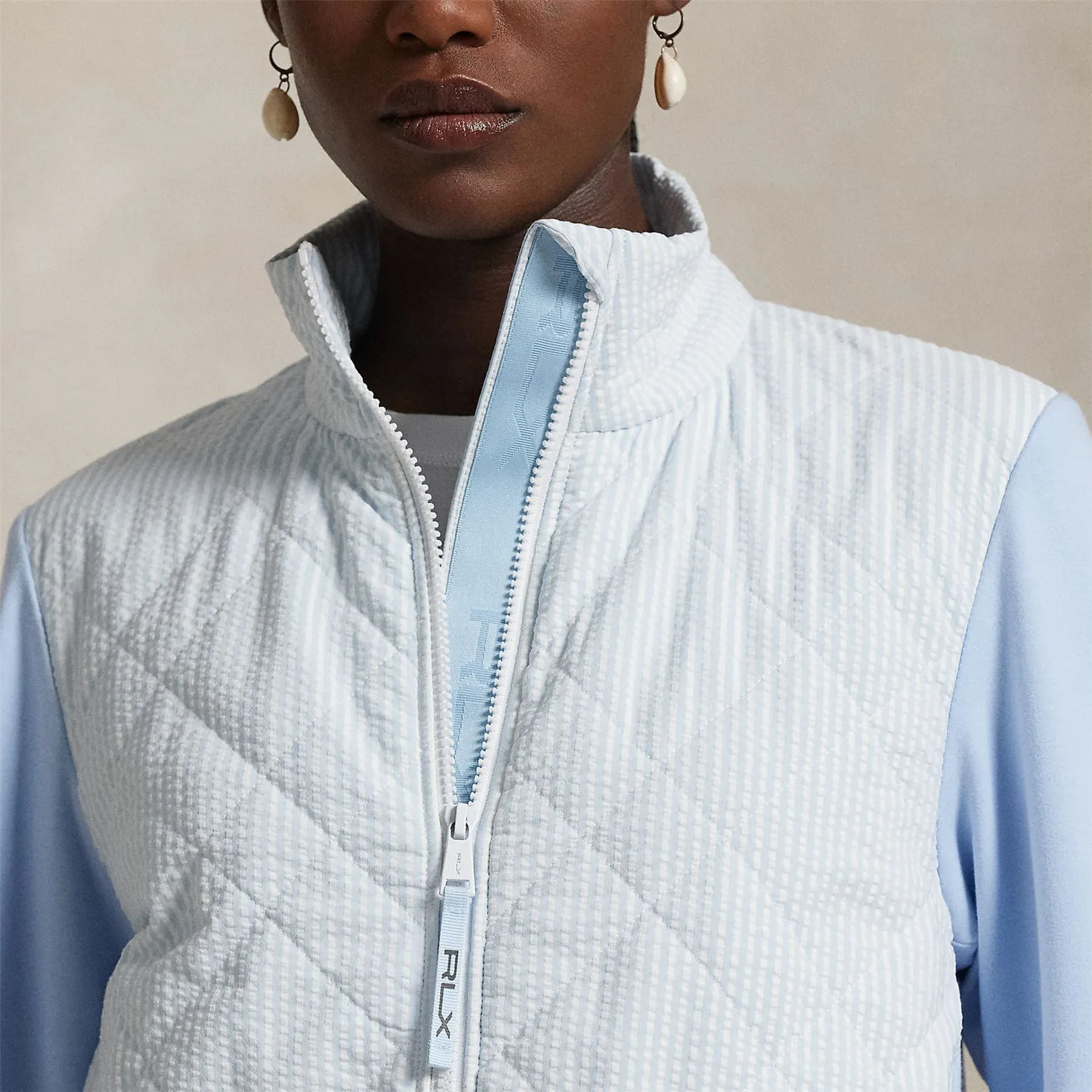 RLX Full Zip Quilted Cropped Jacket Cold Springs/Ceramic White