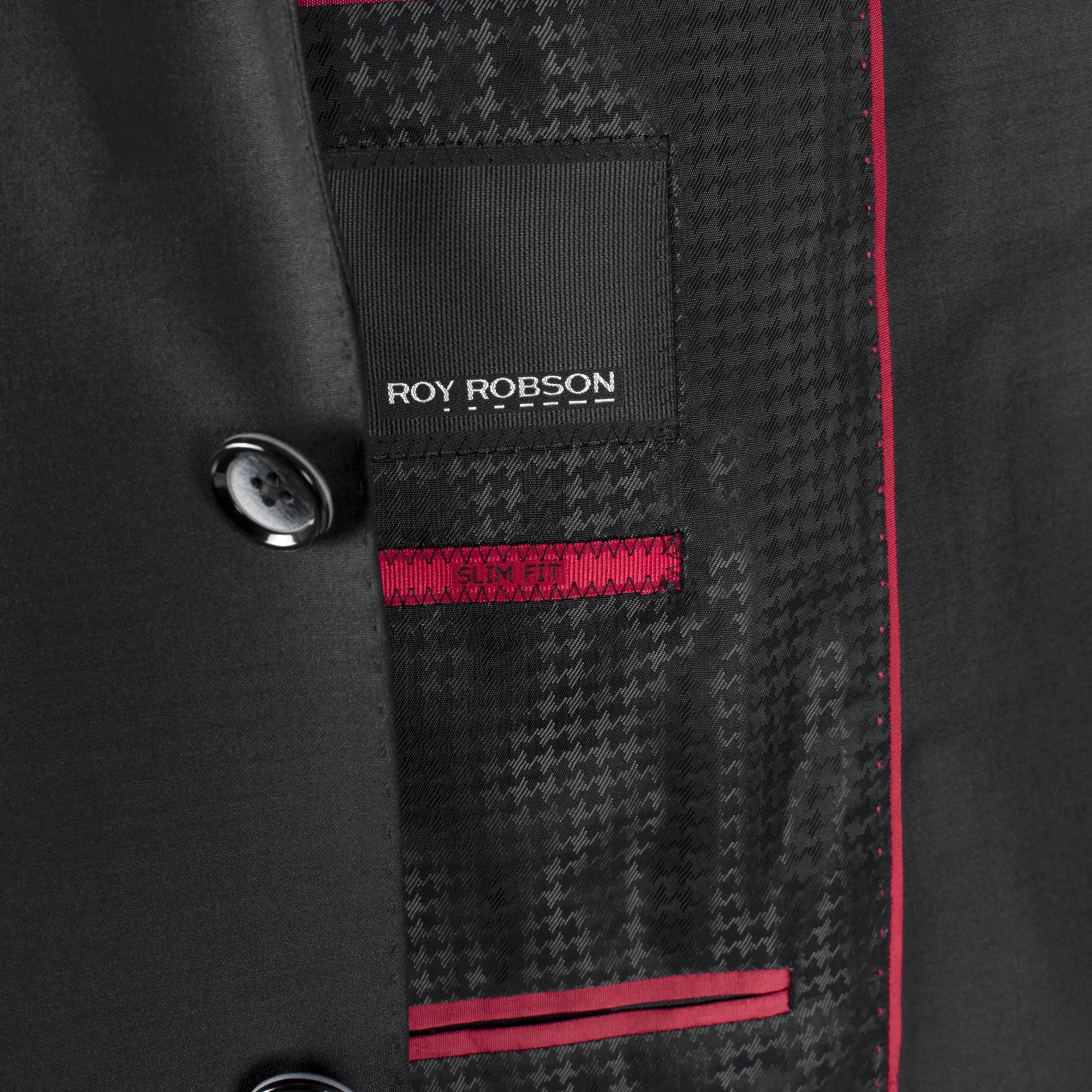 Roy Robson Slim Fit Freestyle Suit Jacket - Black