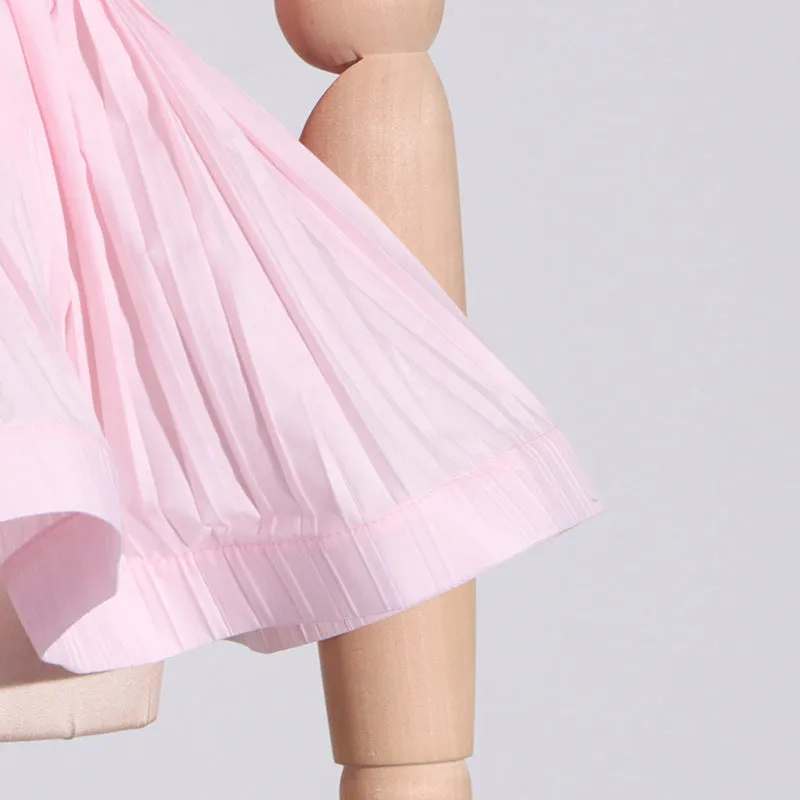 Ruffled Elastic Waist Short-Sleeved Shirt