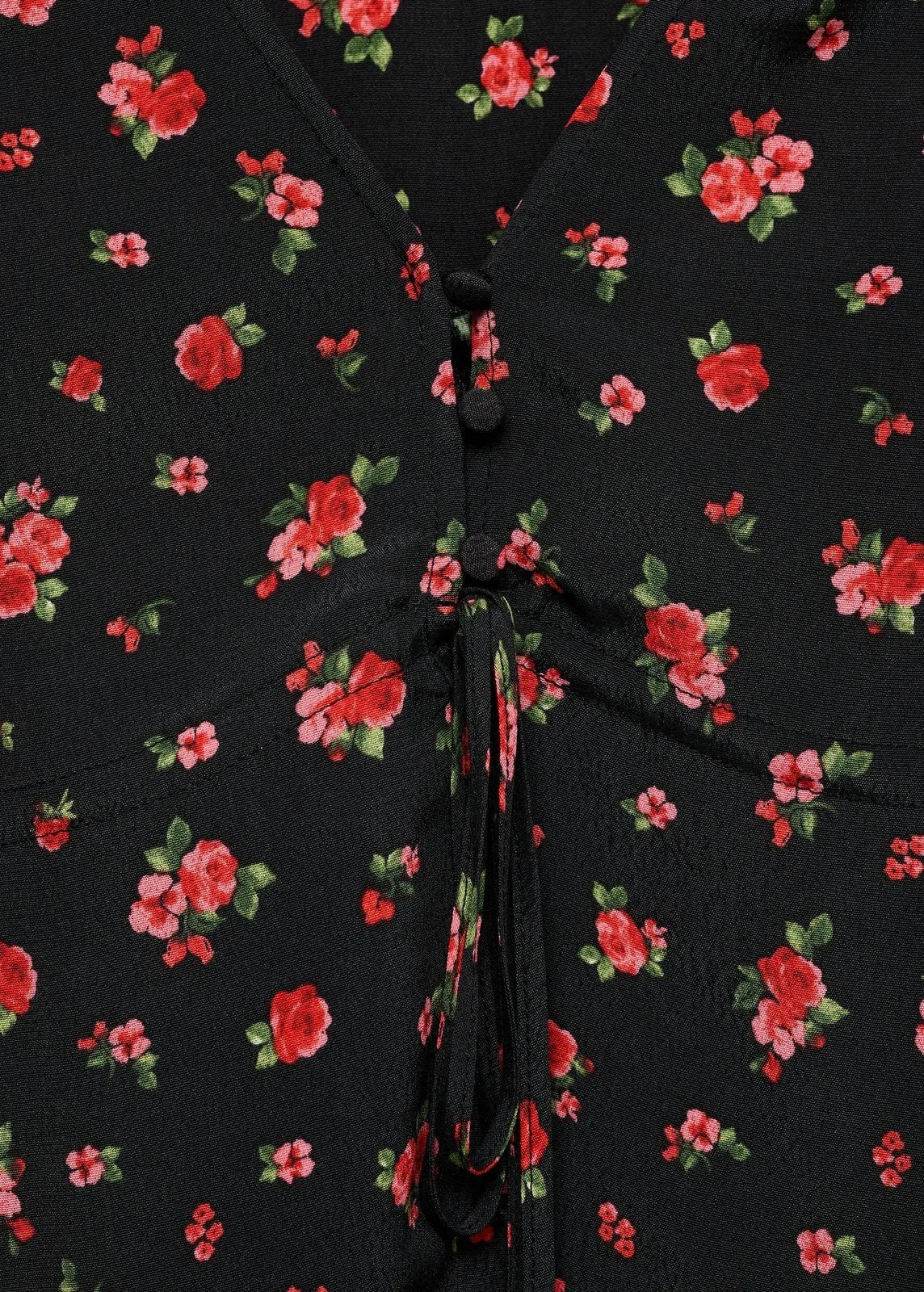 Ruffled floral blouse - Black
