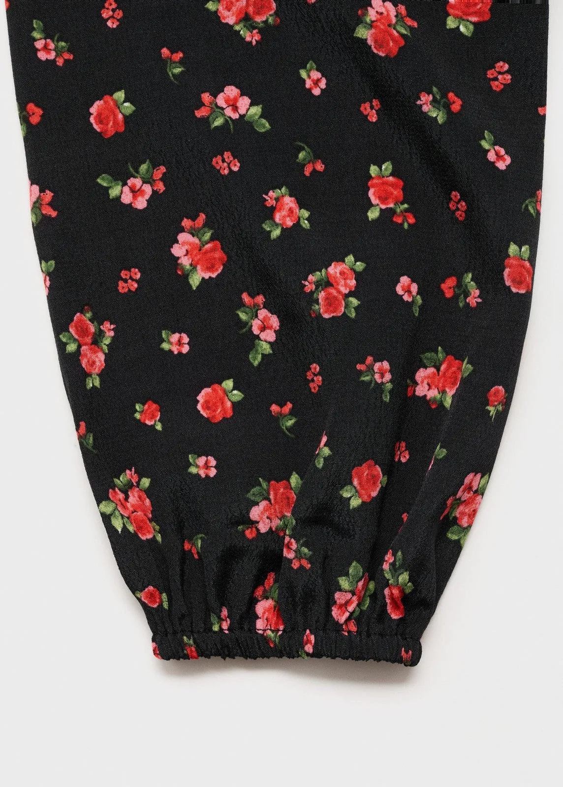 Ruffled floral blouse - Black