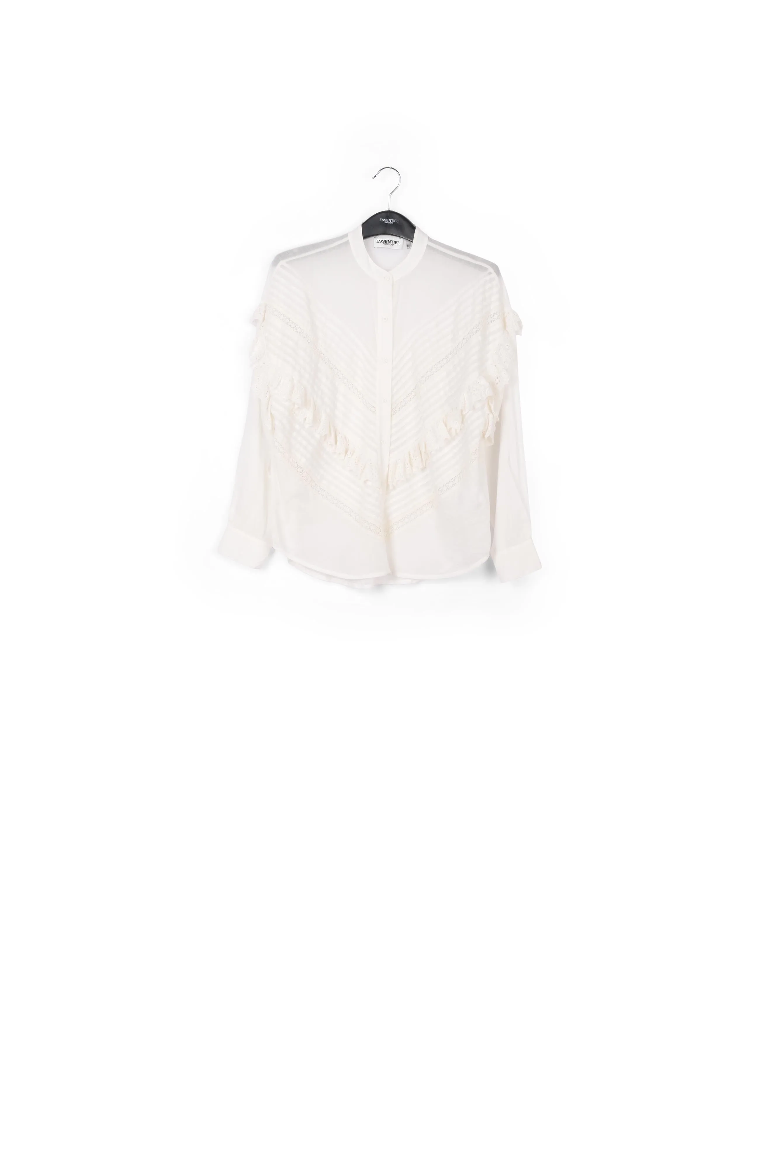 Ruffled off white shirt