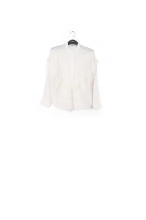 Ruffled off white shirt