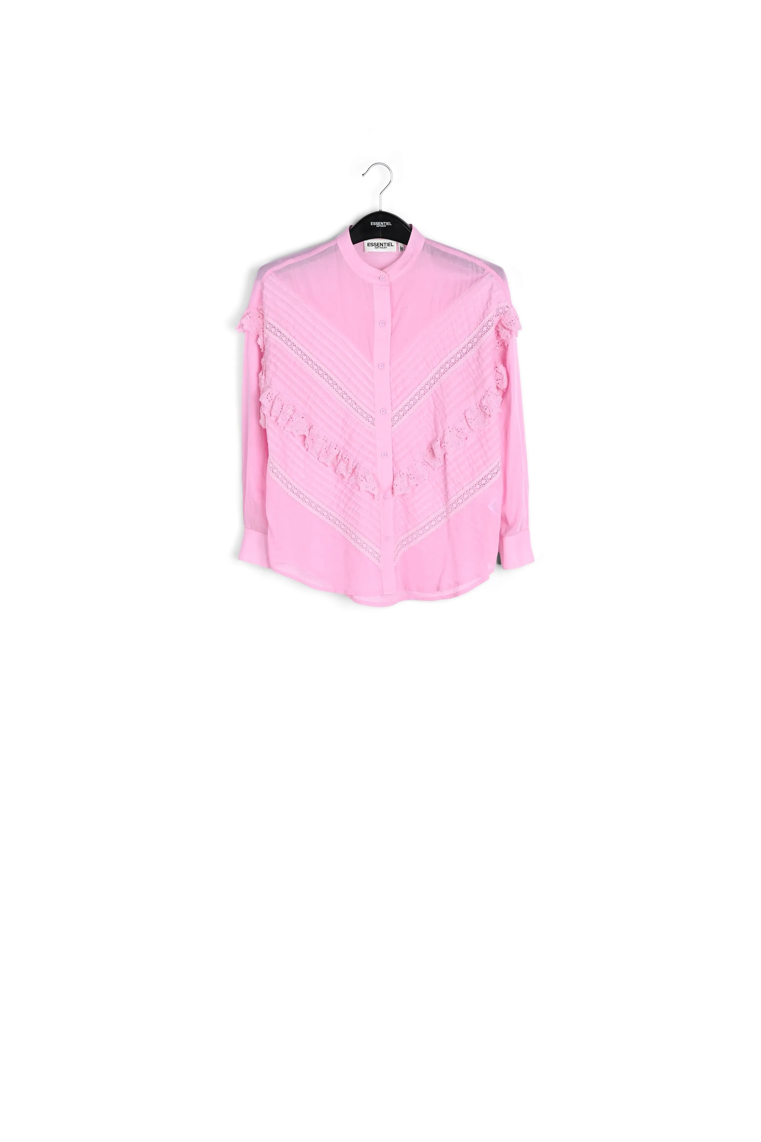 Ruffled soft pink shirt