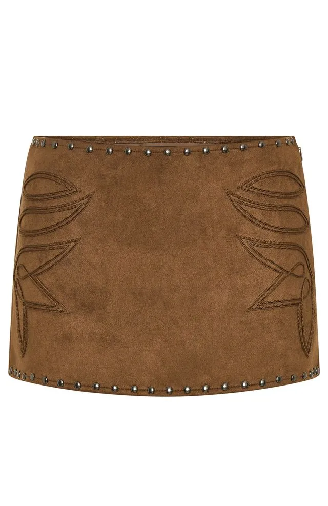 Rumours Suede Mini Skirt Chocolate