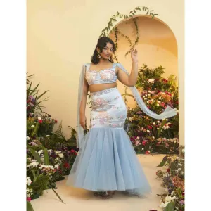 Saanjh by Lea Riana Mermaid Hand-Embroidered Lehenga Skirt