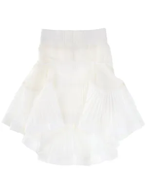 SACAI BEIGE HÖG Låg veckad kjol