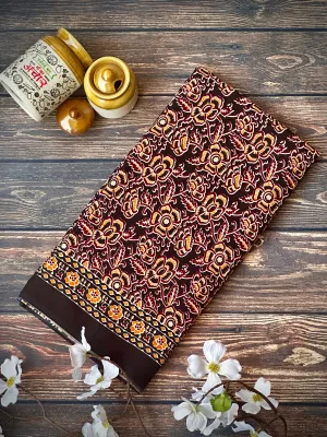 Saffron Grid | Printed Practice Saree