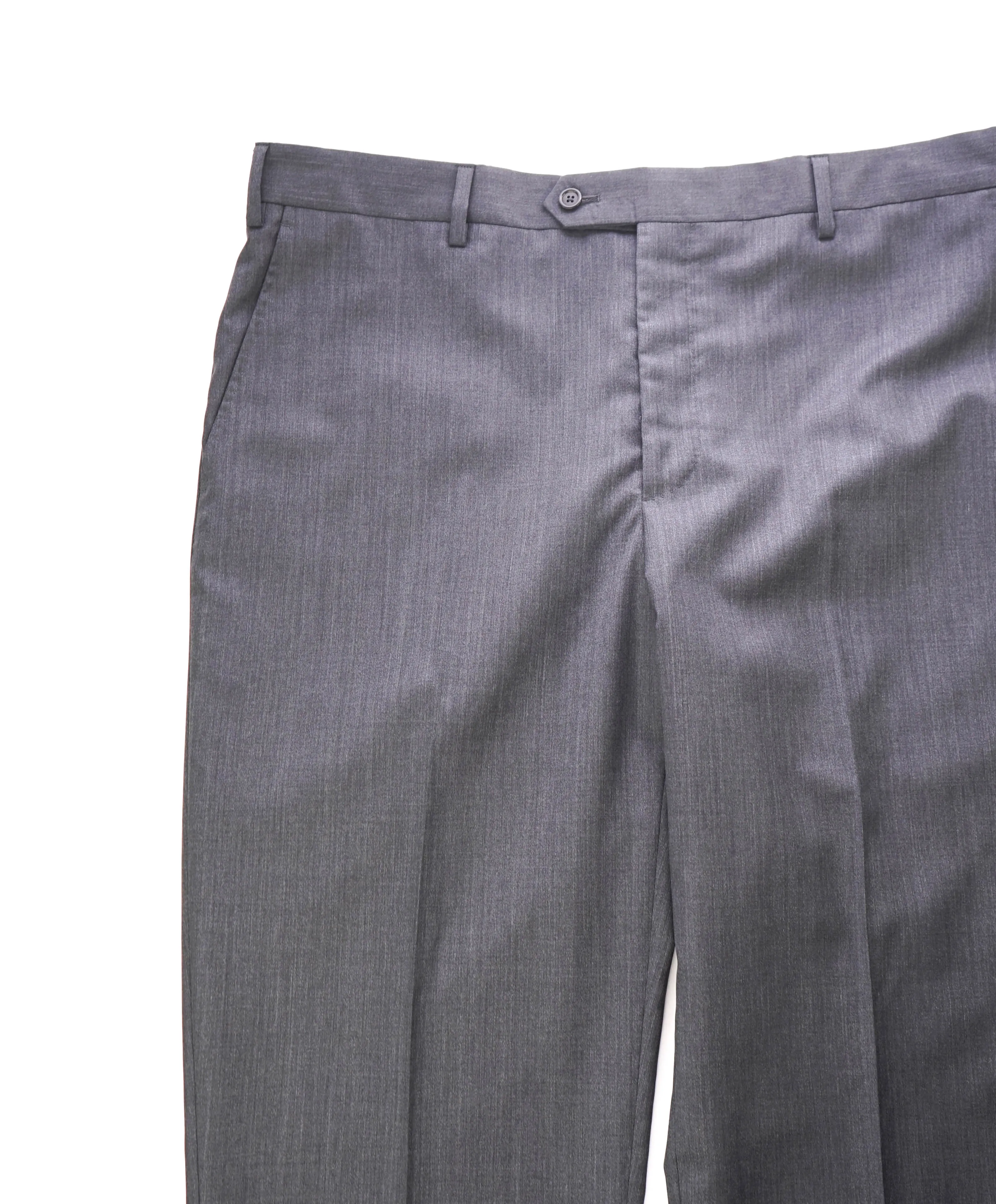 SAKS FIFTH AVE - Charcoal Wool & Silk MADE IN ITALY Flat Front Dress Pants - 30W