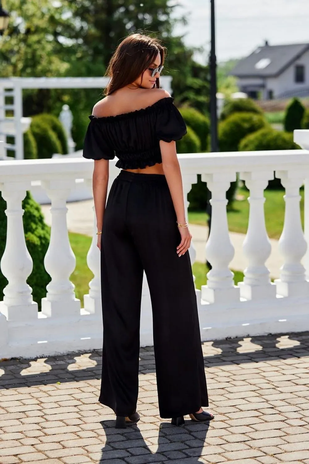 Satin Draped Spanish Neck Blouse