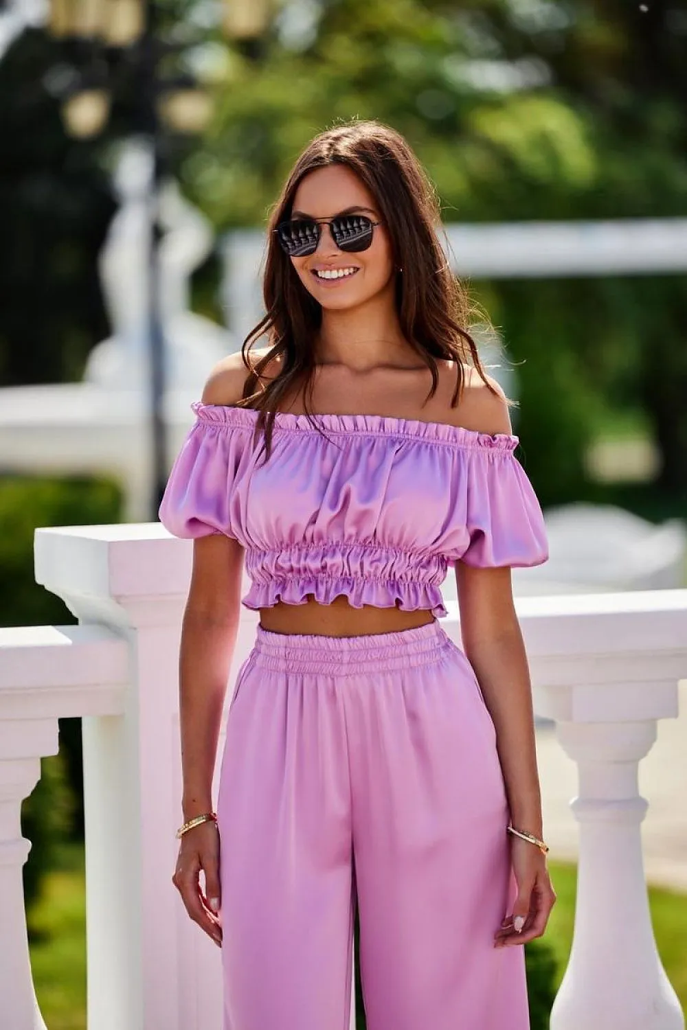 Satin Draped Spanish Neck Blouse