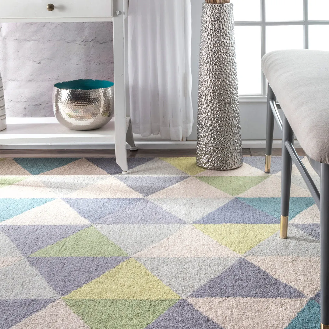 Seleucia Hand-Hooked Gray/Blue Area Rug Brayden Studio® Rug Size: Rectangle 9' 6" x 13' 6"