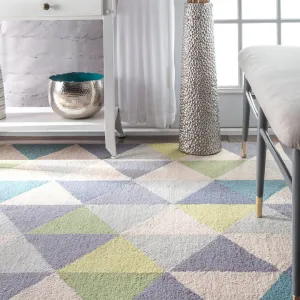 Seleucia Hand-Hooked Gray/Blue Area Rug Brayden Studio® Rug Size: Rectangle 9' 6" x 13' 6"