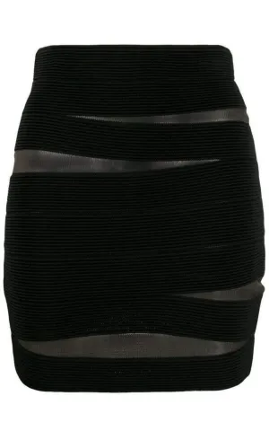Sheer Fitted Mini Skirt