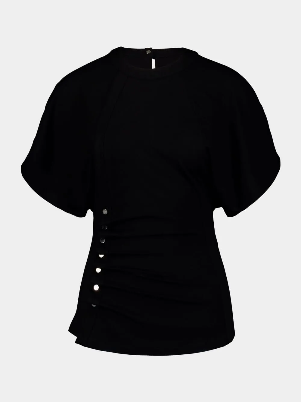 Short-Sleeved Draped Blouse