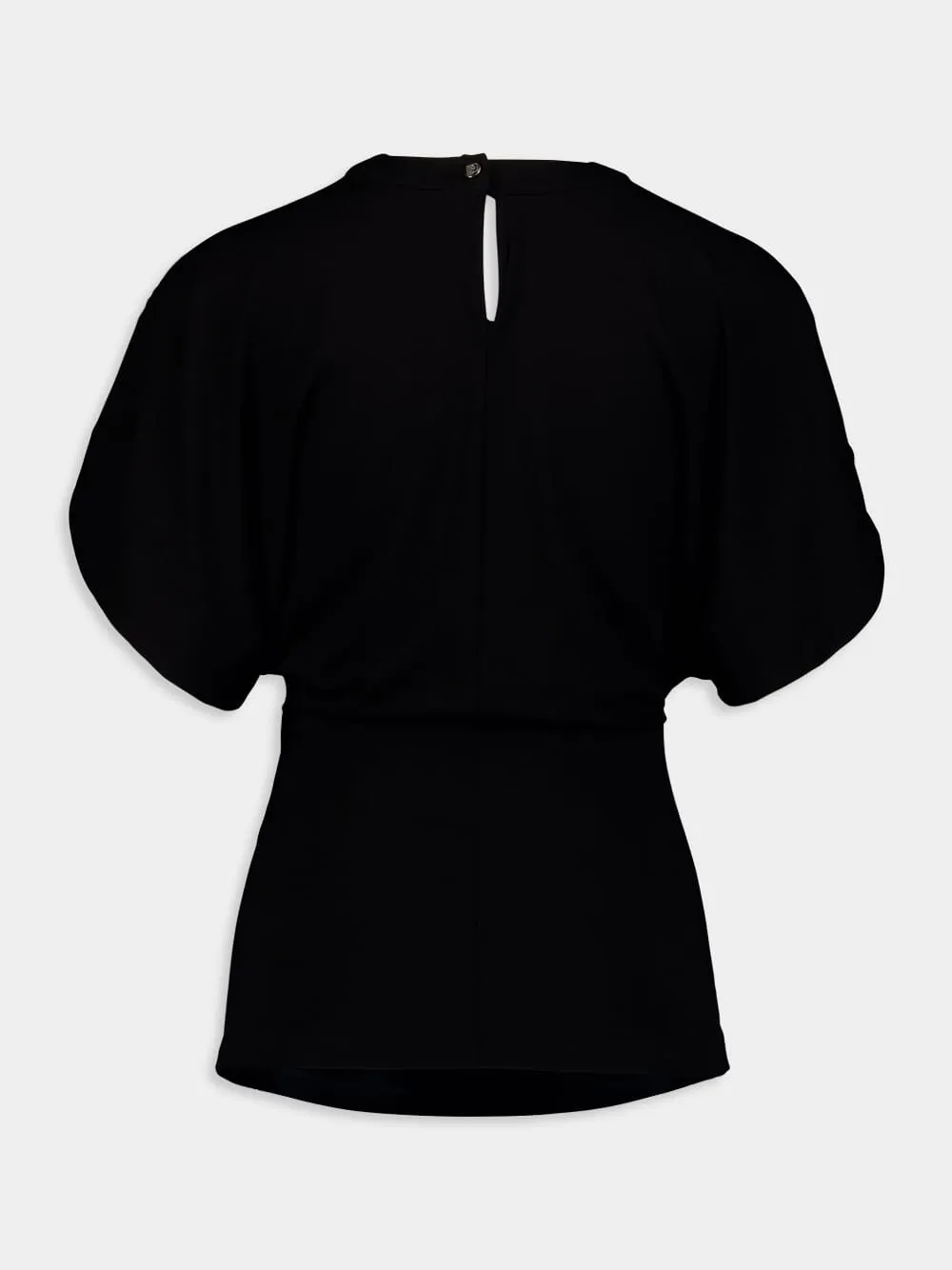 Short-Sleeved Draped Blouse