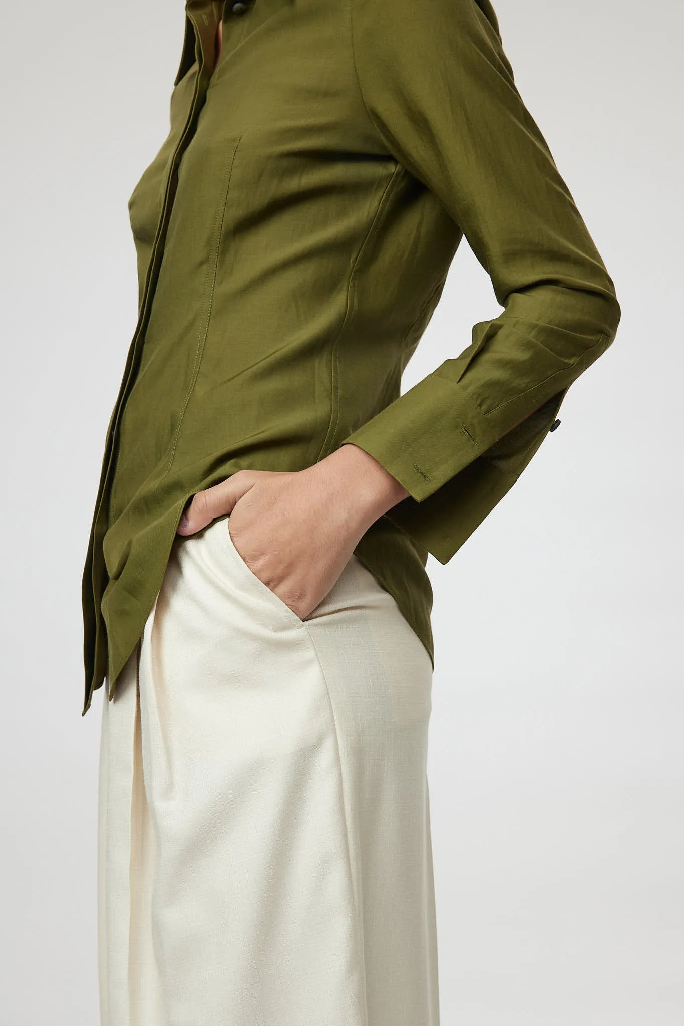 Siena Trouser - Wide leg high waisted trousers in off white