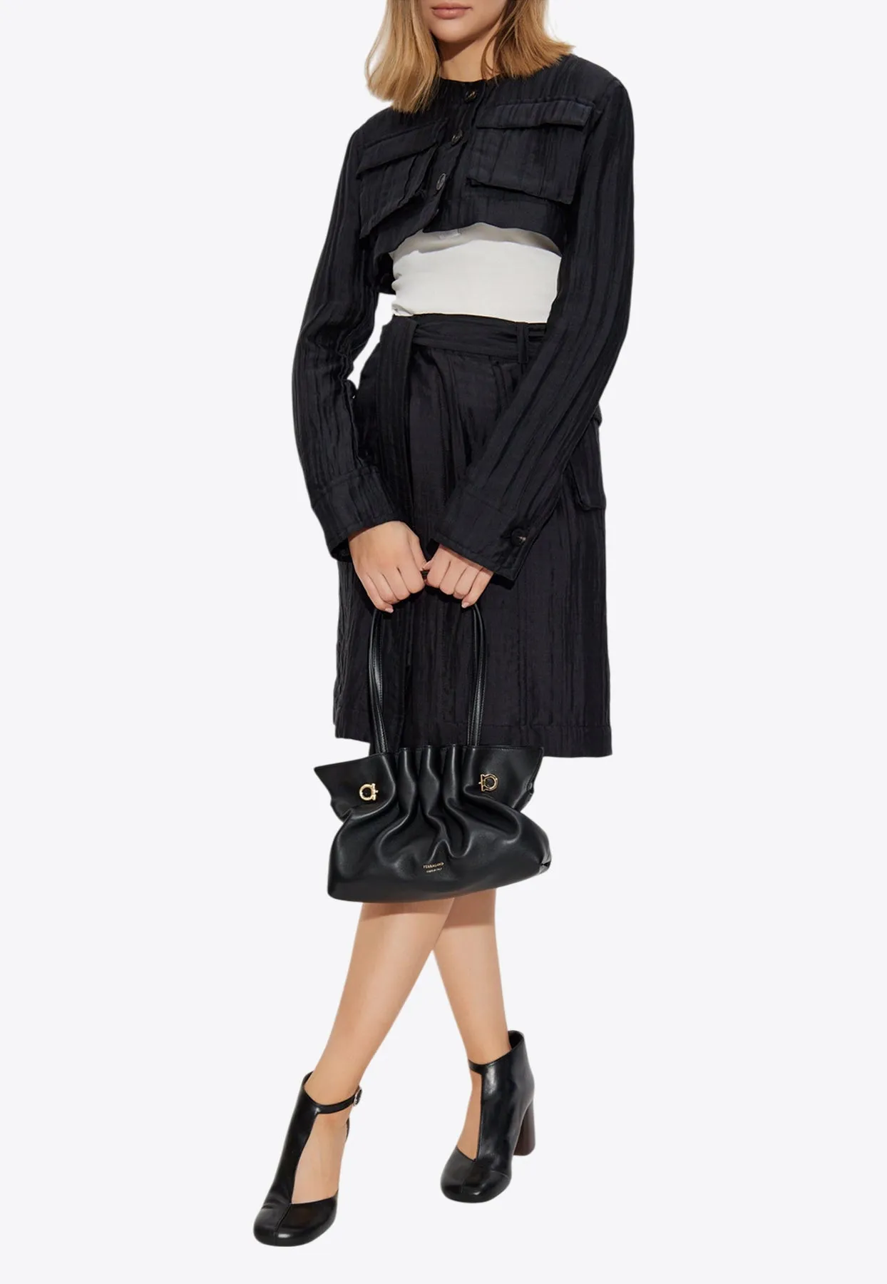 Silk-Blend Jacket with Removable Bottom