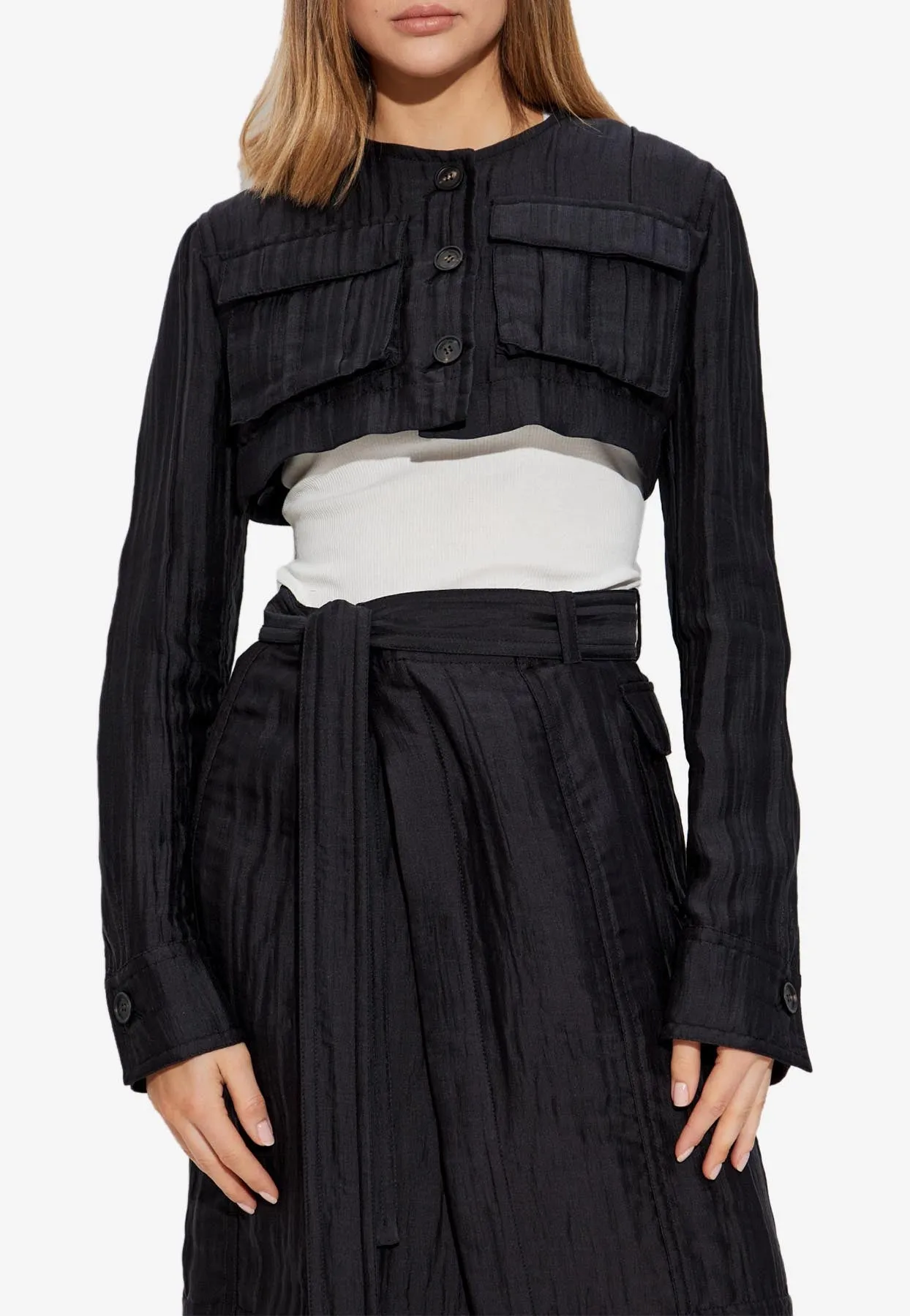 Silk-Blend Jacket with Removable Bottom