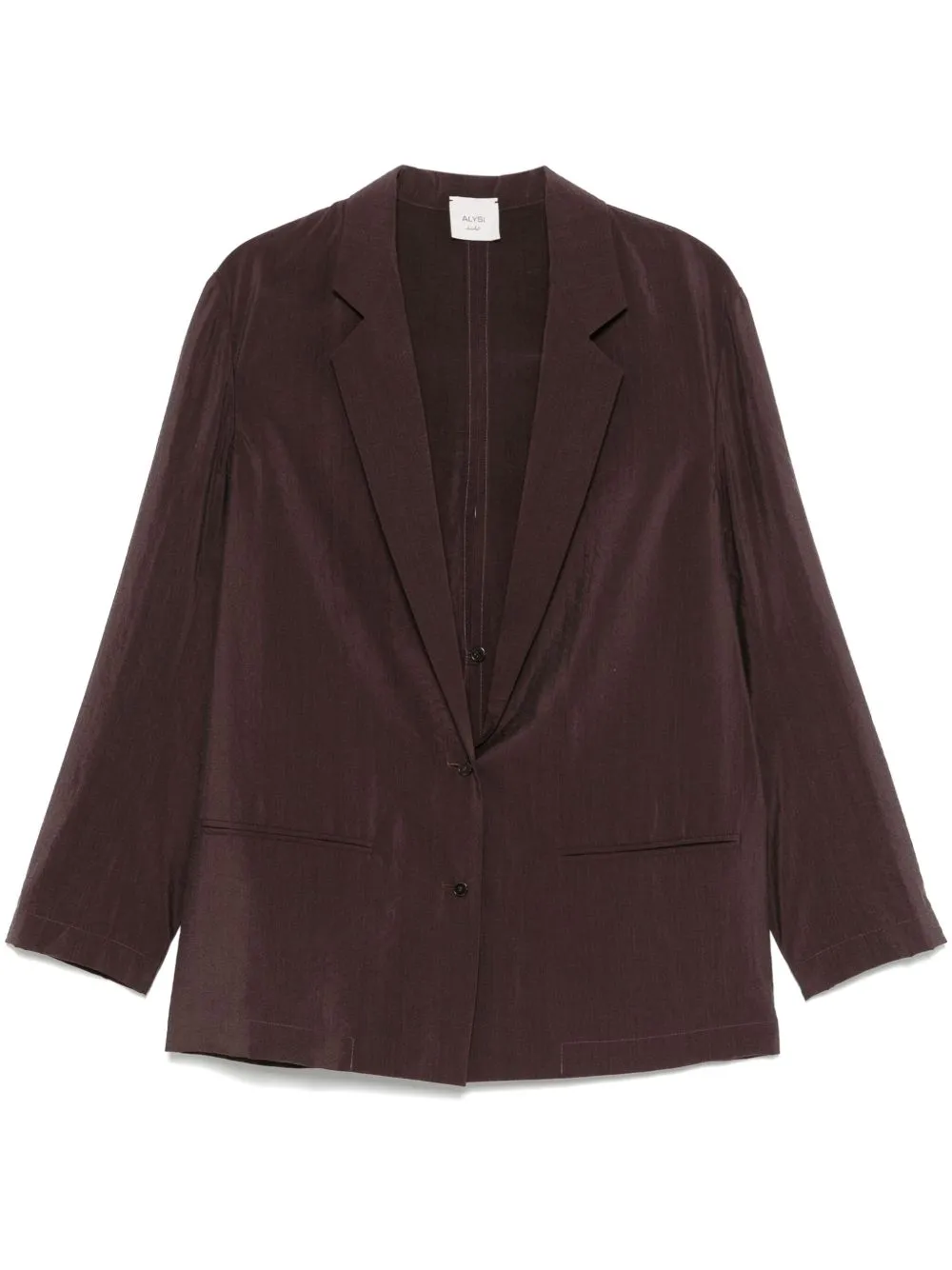 Silk blend single-breasted blazer jacket
