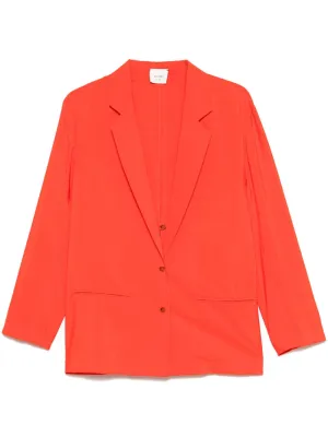 Silk blend single-breasted blazer jacket