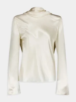 Silk Roll-Neck Blouse