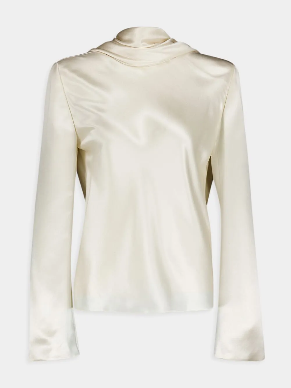 Silk Roll-Neck Blouse
