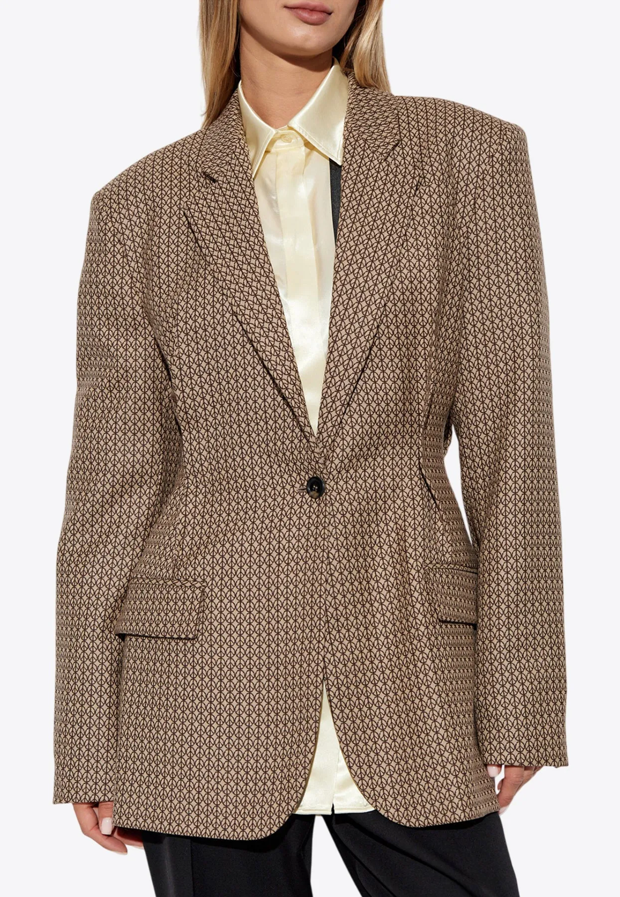 Single-Breasted Jacquard Wool Blazer
