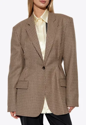 Single-Breasted Jacquard Wool Blazer