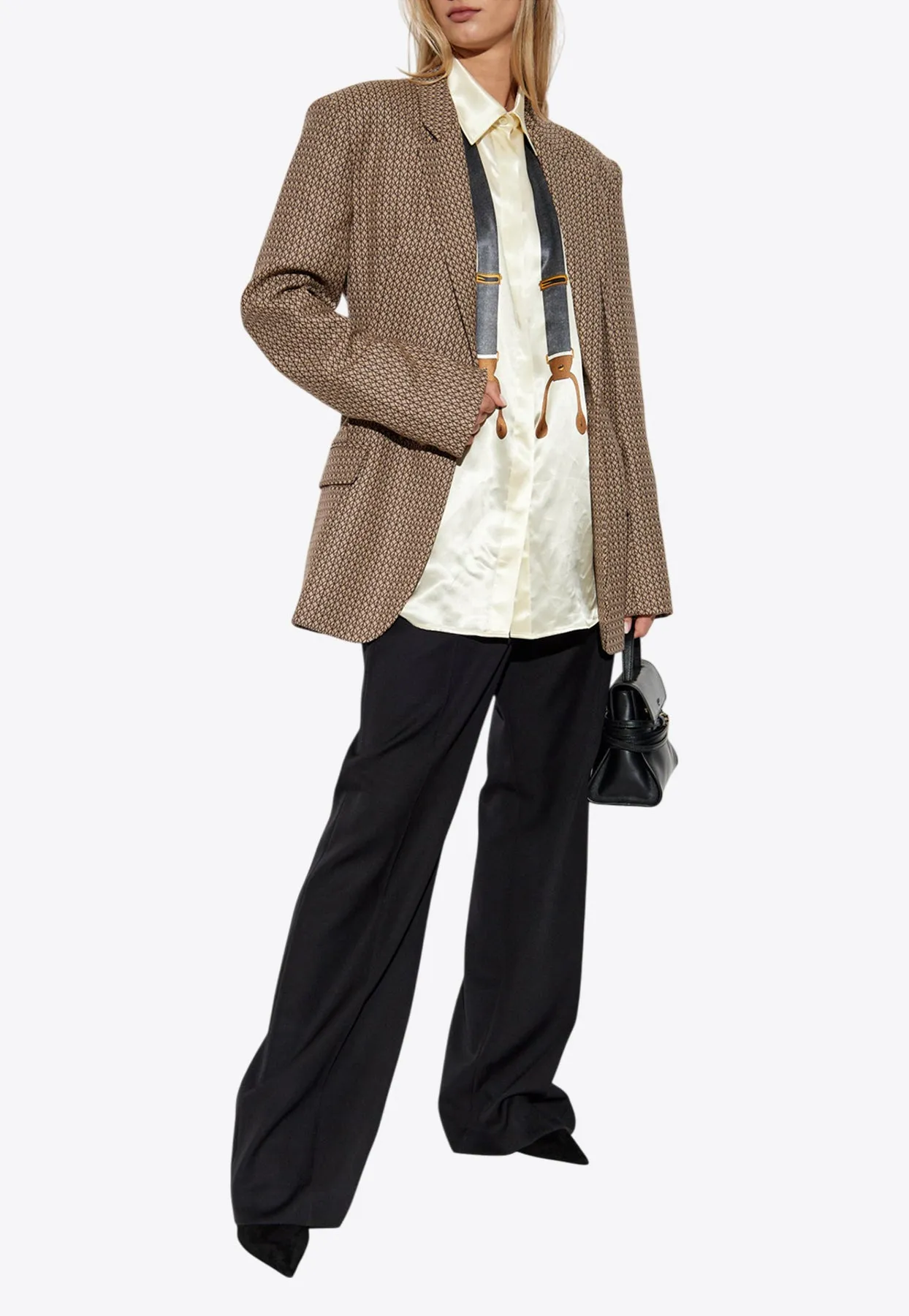Single-Breasted Jacquard Wool Blazer