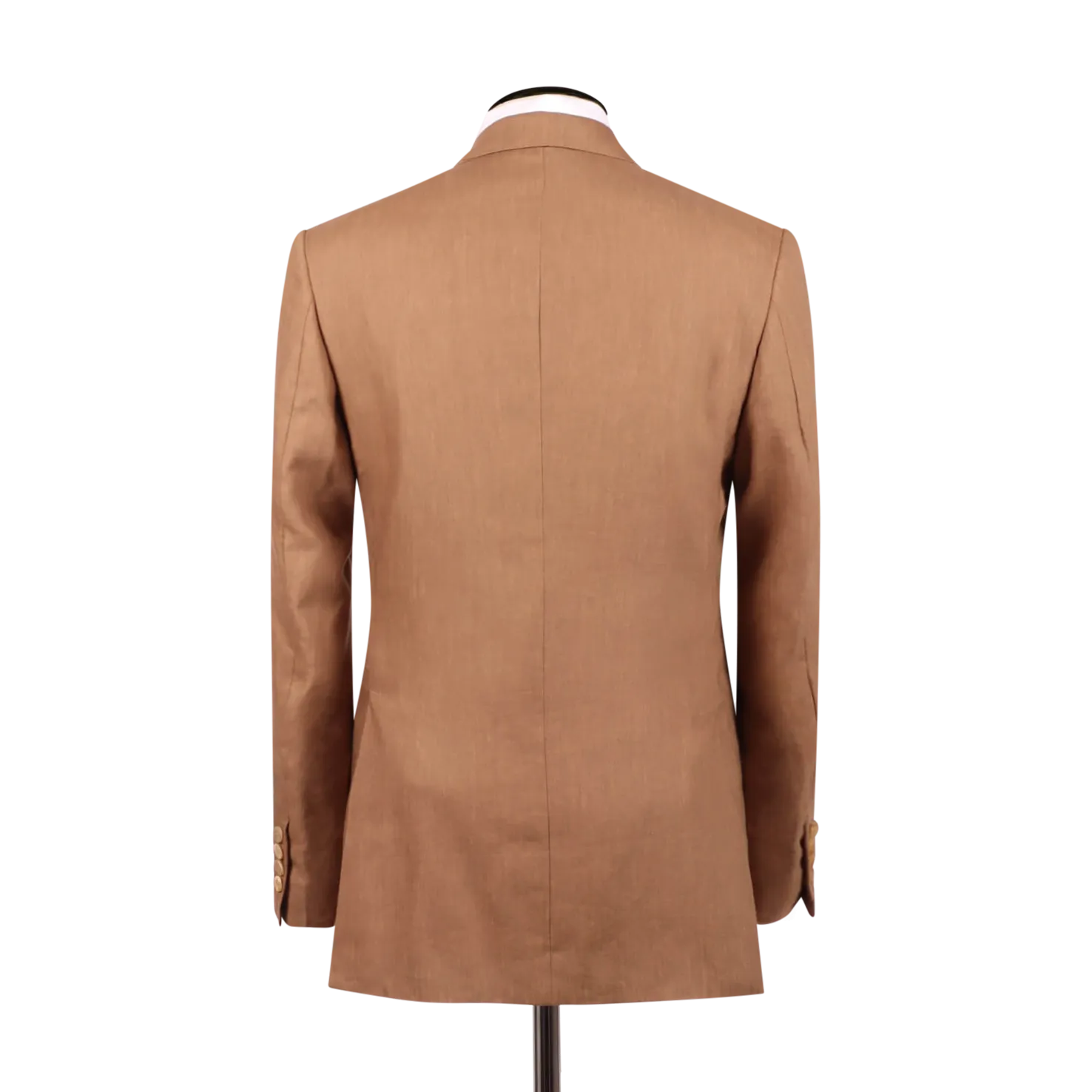 Single Breasted Notch Lapel Suit in Tobacco Wool Linen