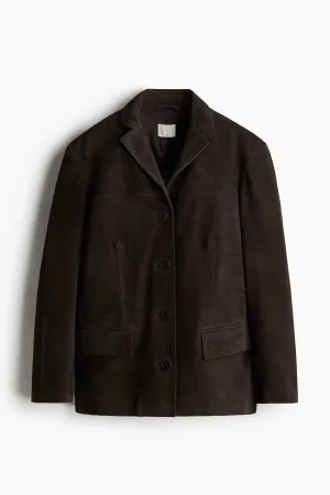 Single-breasted suede blazer