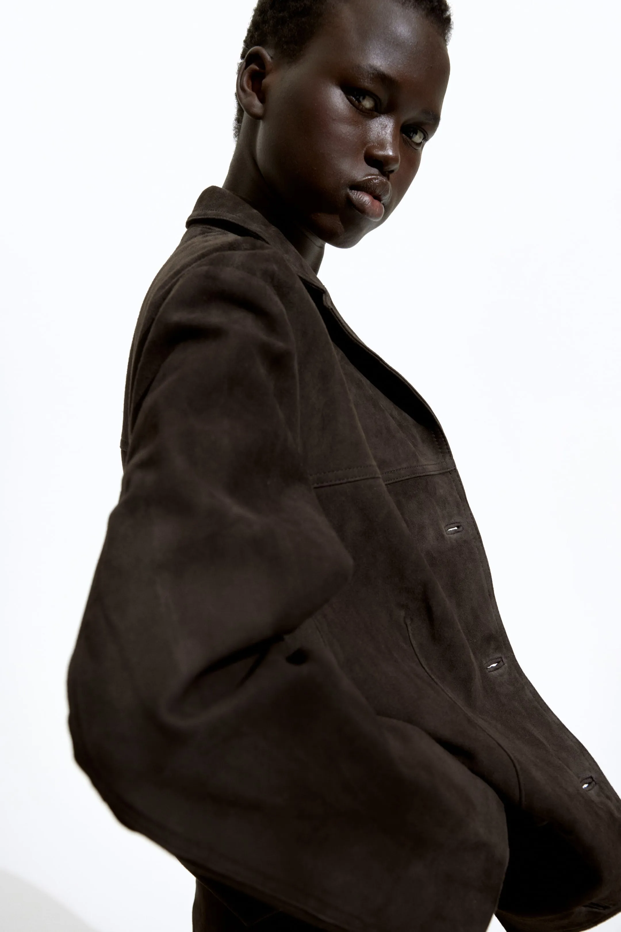 Single-breasted suede blazer