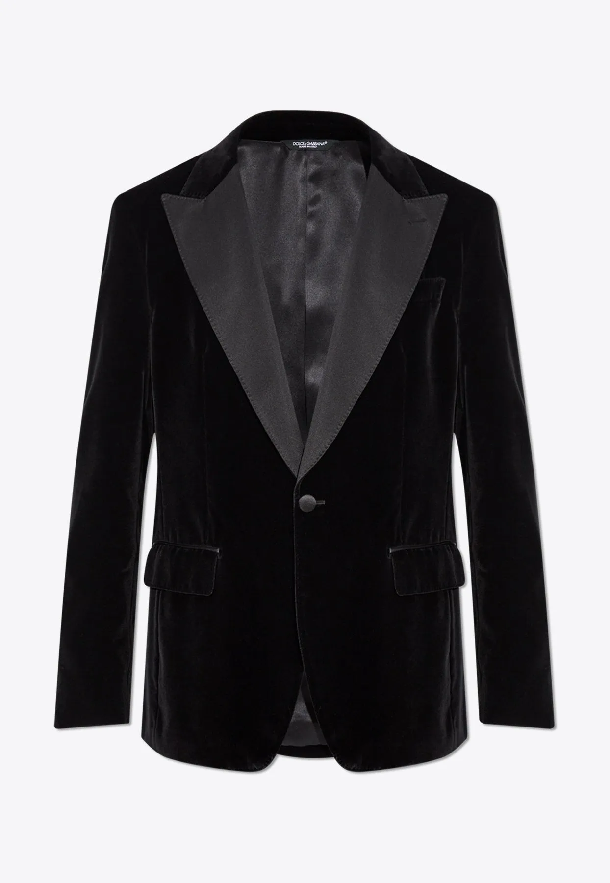 Single-Breasted Velvet Tuxedo Blazer