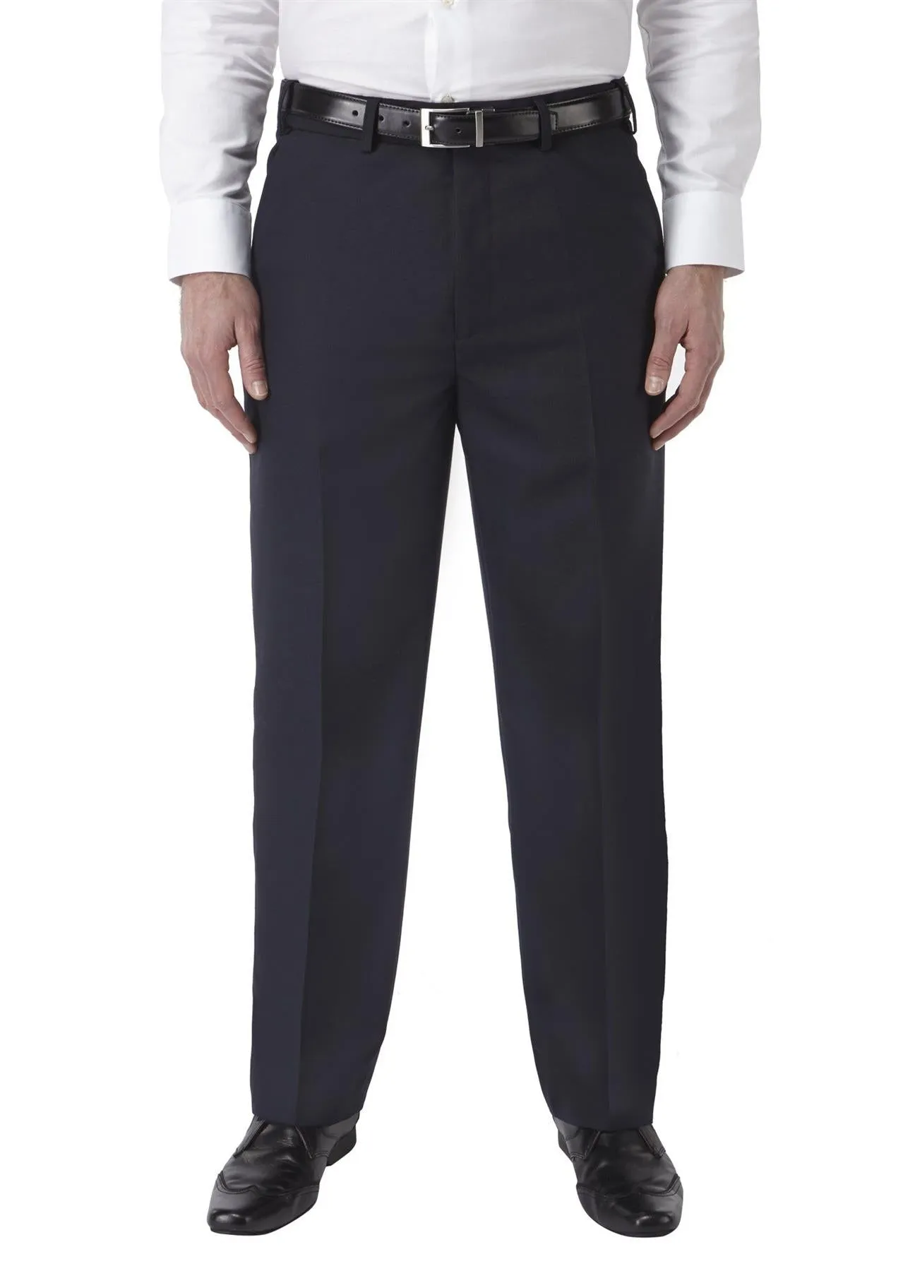 SKOPES Mens Extra Tall Wool Blend Formal Trousers in Navy (Wexford)