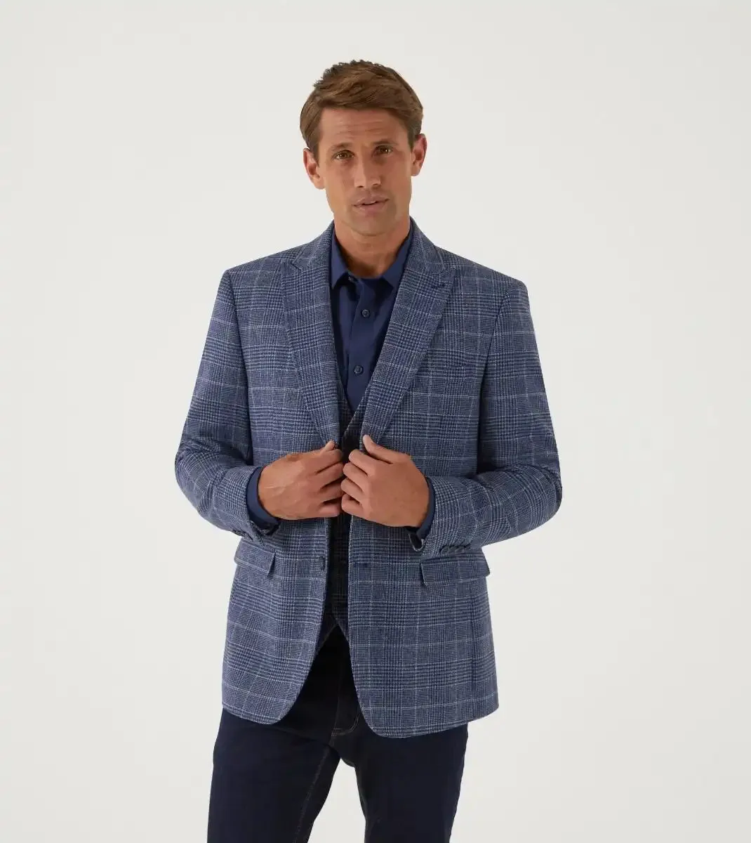 Skopes Mens Winster Blazer Jacket Blue Glen Check