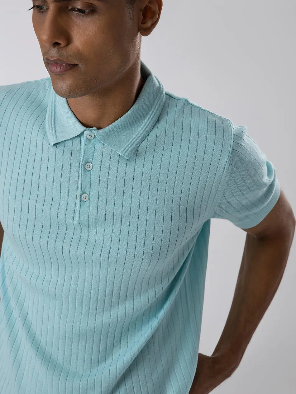 SKY BLUE STRIPED POLO