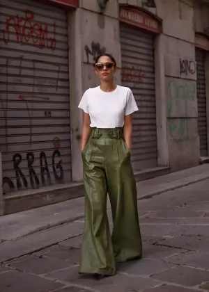 Sophia | High-Waisted Leather Pants | Fashionable Statement | PU Leather