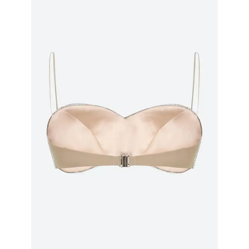 Sparkle Rhinestone Bra Crop Top with Spaghetti Straps for Glam Nights