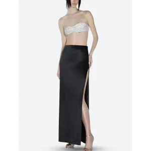 Sparkle Rhinestone Bra Crop Top with Spaghetti Straps for Glam Nights