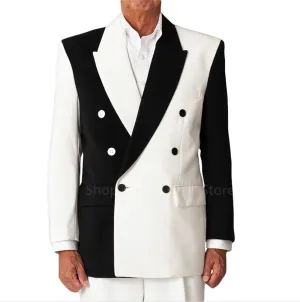 Splicing Color Men Suits Blazer Wedding Tuxedos 2 Pieces Pants Set Formal Spring 2023 Newest Party Prom Coat Jacket Custom Made