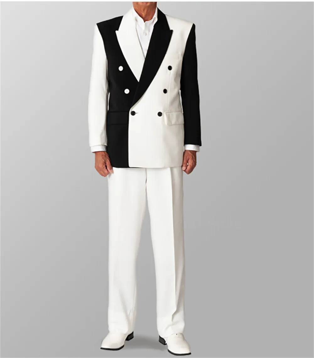 Splicing Color Men Suits Blazer Wedding Tuxedos 2 Pieces Pants Set Formal Spring 2023 Newest Party Prom Coat Jacket Custom Made