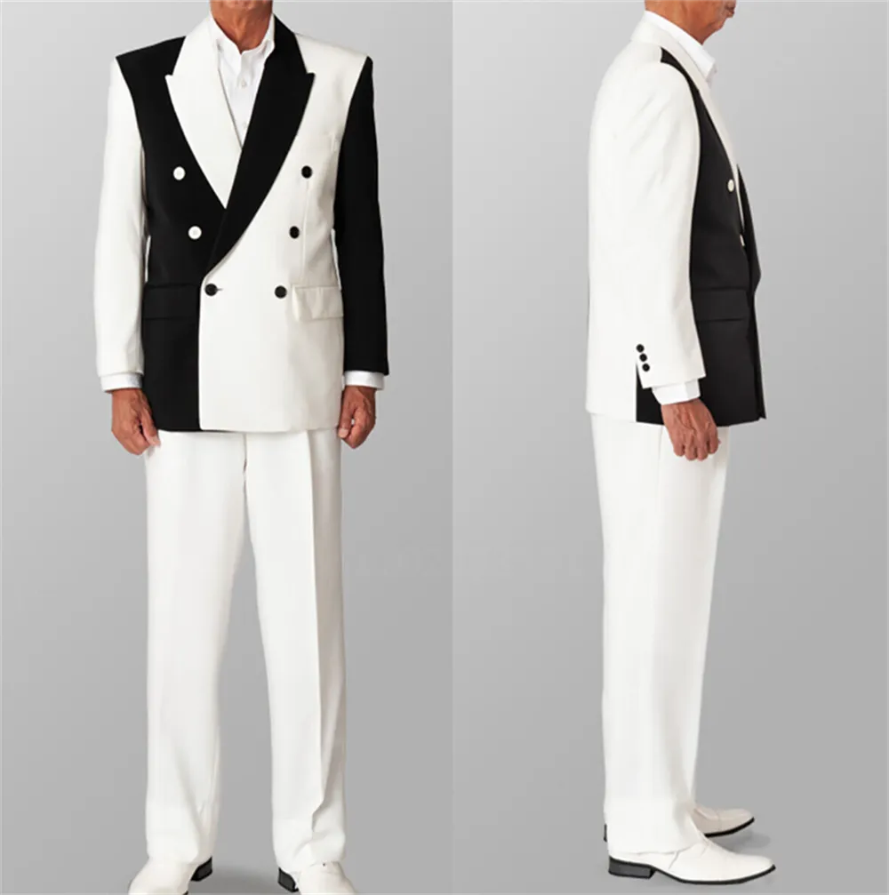 Splicing Color Men Suits Blazer Wedding Tuxedos 2 Pieces Pants Set Formal Spring 2023 Newest Party Prom Coat Jacket Custom Made