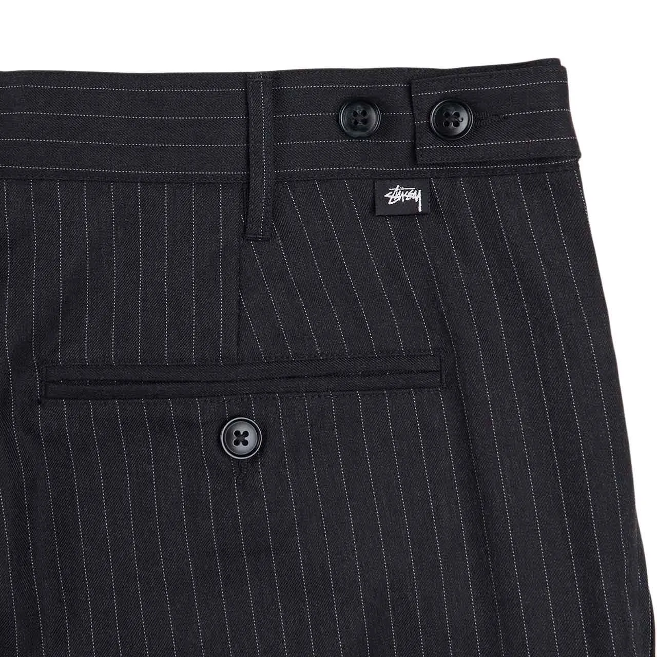 stüssy stripe volume pleated trouser (black)