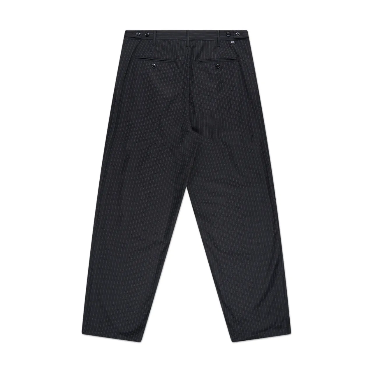 stüssy stripe volume pleated trouser (black)