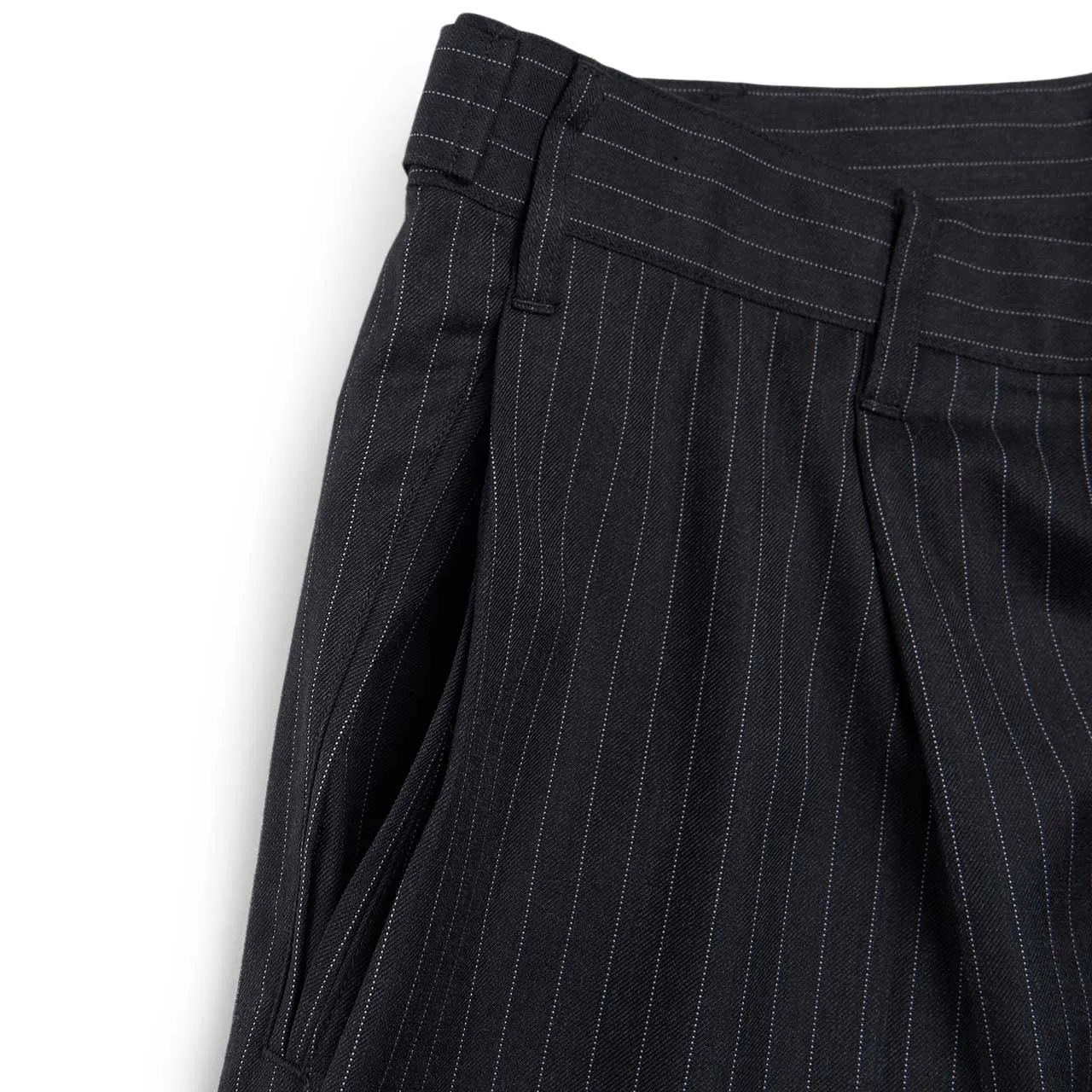 stüssy stripe volume pleated trouser (black)