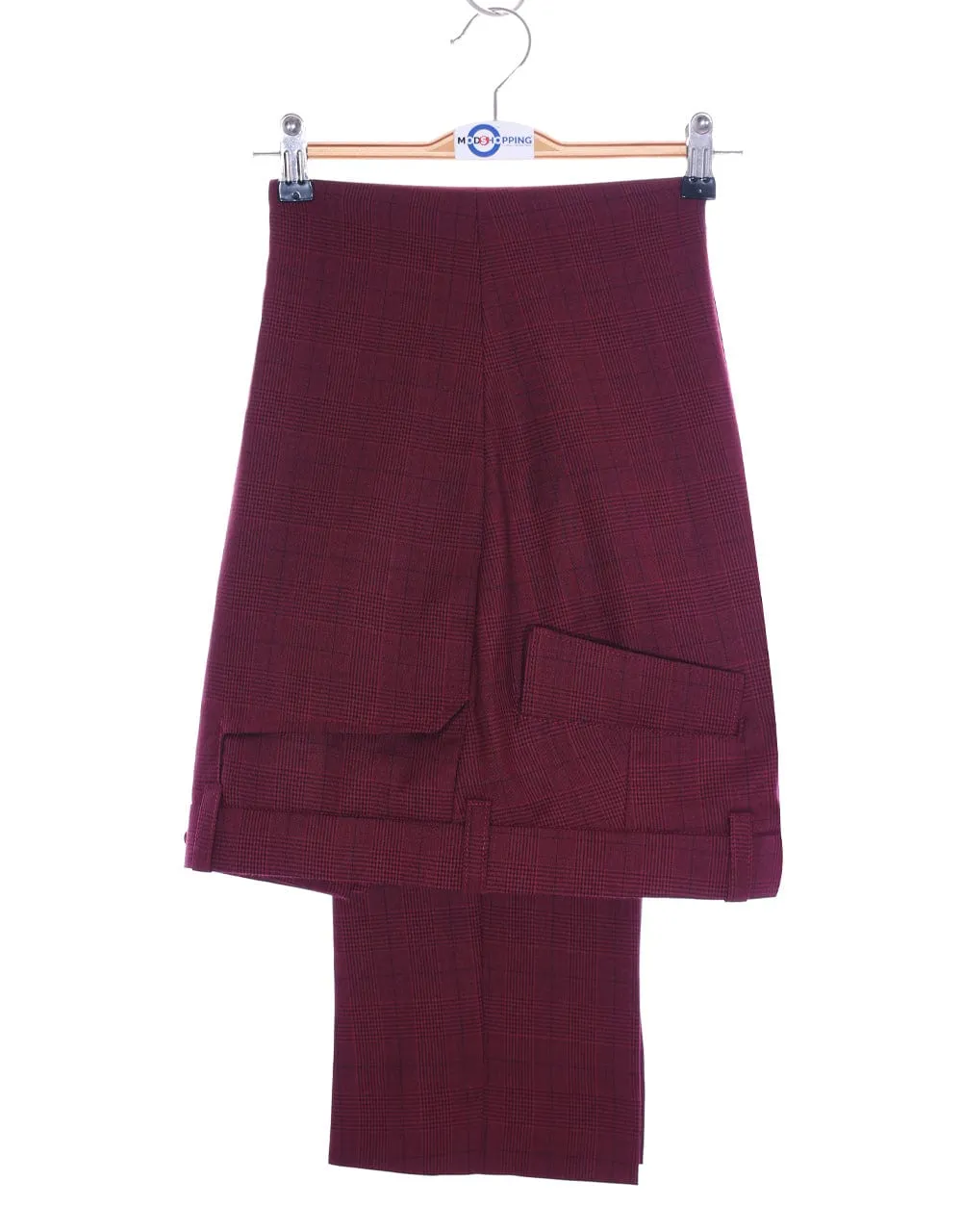 Suit Deals| Buy 1 Burgundy Prince Of Wales Check Suit Get Free 3 Products