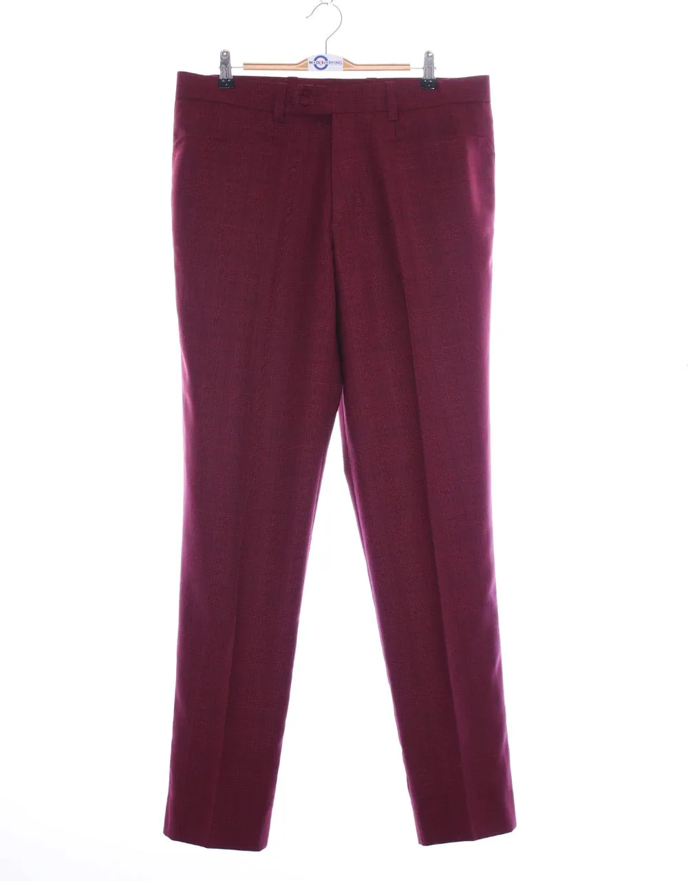 Suit Deals| Buy 1 Burgundy Prince Of Wales Check Suit Get Free 3 Products