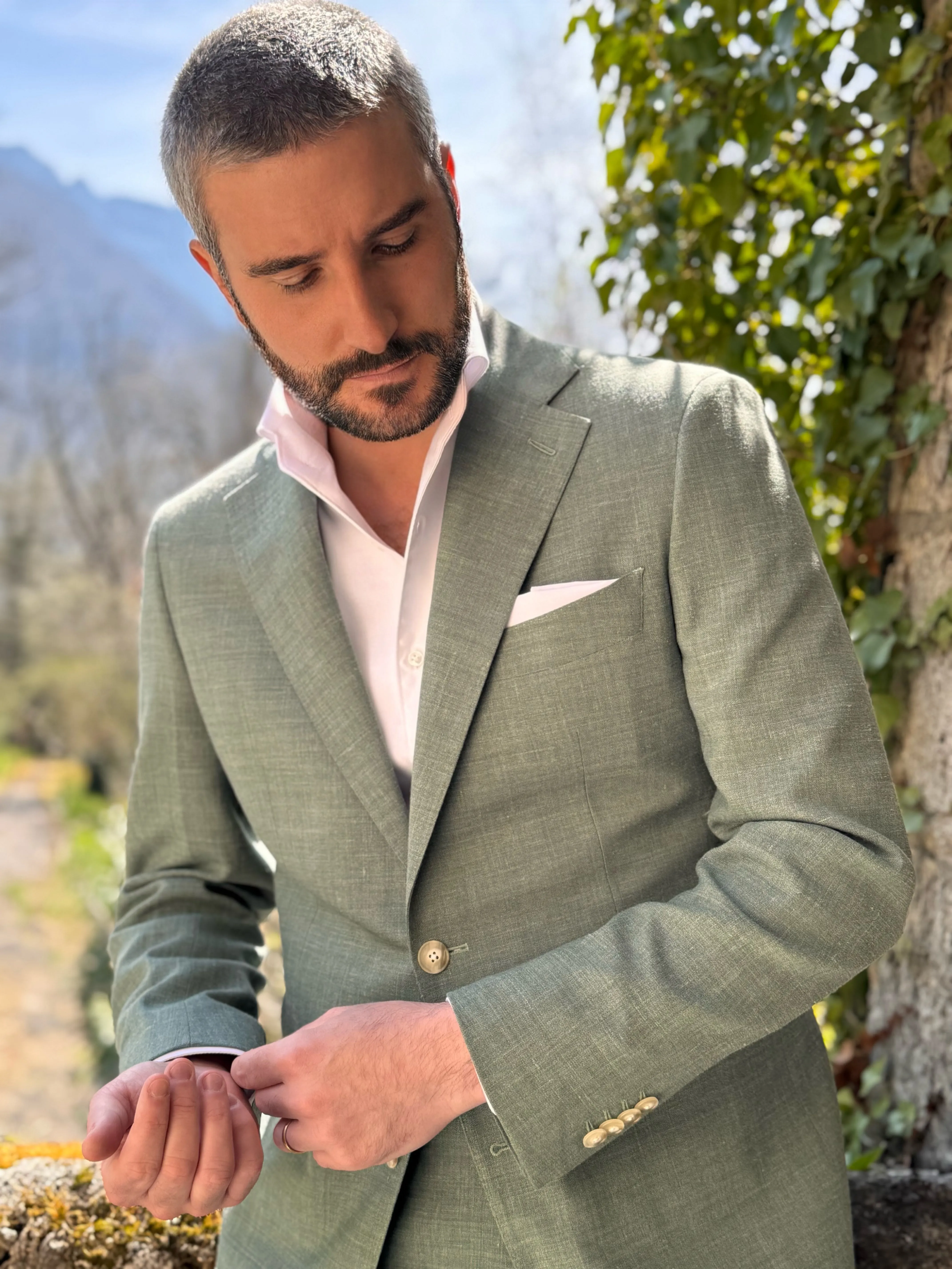 Suit Linen Blend - Sage Green